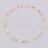 Bohemian Style Rainbow Glass & Brass Beaded Handmade Fashion Women's Bracelet(QD2599-10)