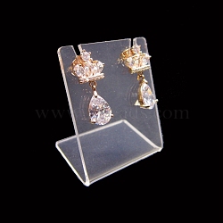 L-shaped Acrylic Single Dangle Earring Display Stands, Clear, 3.5x4.5cm(PW-WG93627-01)