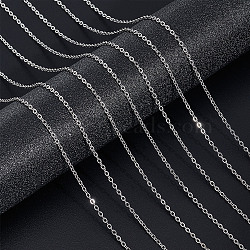 304 Stainless Steel Necklace, Cable Chains, with Lobster Clasps, Stainless Steel Color, 17.72 inch(45cm), 20strands/set(MAK-PH0003-02)