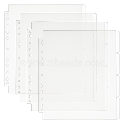 4 Sheets A4 PP Plastic Binder Dividers, with Cartoon Sticker, Index Page Tab for Planner & Notebook & Loose Leaf Binders, Rectangle, WhiteSmoke, 310x242x0.8mm, Hole: 5.5mm & 5x10mm(DIY-WH0491-82)