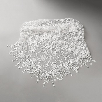 Cloth Polyester Headbands for Women, Triangle Hair Accessories, White, 430x1240x0.8mm