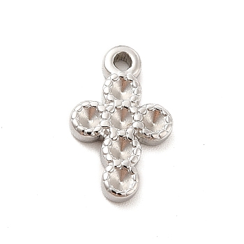 304 Stainless Steel Pendant Rhinestone Settings, Religion Cross, Stainless Steel Color, Fit For 2mm Rhinestone, 15.5x9.5x2mm, Hole: 1.2mm