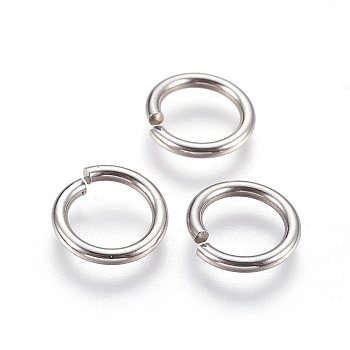 Tarnish Resistant 304 Stainless Steel Saw Cut Open Jump Rings, Stainless Steel Color, 12 Gauge, 14x2mm, Inner Diameter: 10mm, 300pcs/bag