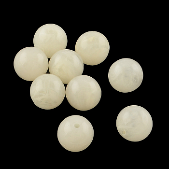 Round Imitation Gemstone Acrylic Beads, PapayaWhip, 8mm, Hole: 2mm, about 1700pcs/500g