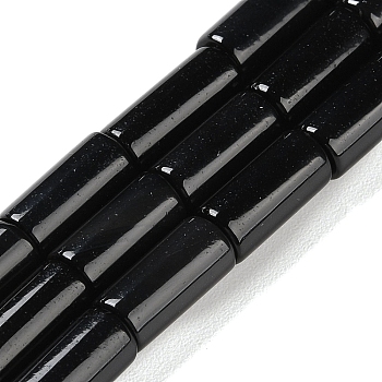 Natural Black Onyx(Dyed & Heated) Beads Strands, Column, 12~13x5.5~6mm, Hole: 1.2mm, about 30pcs/strand, 14.96''(38cm)