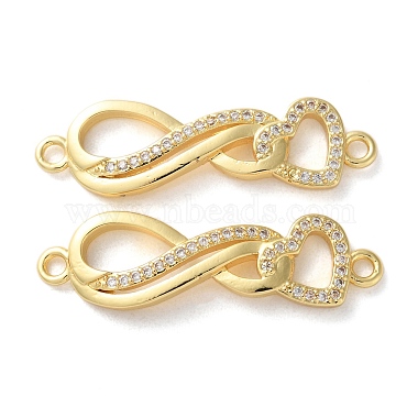 Real 18K Gold Plated Clear Infinity Brass+Cubic Zirconia Links