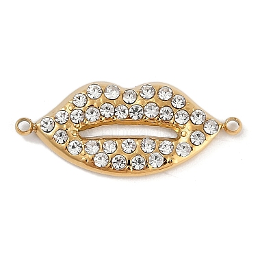 Real 18K Gold Plated Lip Stainless Steel+Rhinestone Pendants