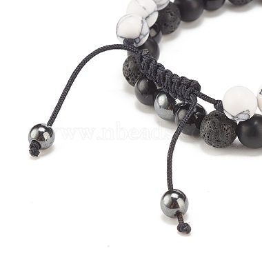 Bracelet de perles tressées en zircone cubique 2pcs 2 styles(BJEW-JB08050-01)-6