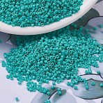 MIYUKI Delica Beads, Cylinder, Japanese Seed Beads, 11/0, (DB0729) Opaque Turquoise Green, 1.3x1.6mm, Hole: 0.8mm, about 10000pcs/bag, 50g/bag(SEED-X0054-DB0729)