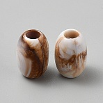 Acrylic European Beads, Large Hole Beads, Oval, Rosy Brown, 18x12.5mm, Hole: 5.3mm(MACR-WH0017-003J)