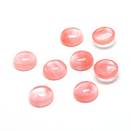 Cherry Quartz Glass Cabochons, Half Round, 18x6.5mm(G-T020-18mm-10)