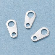 304 Stainless Steel Chain Tabs, Chain Extender Connectors, Teardrop, Silver, 6x3mm, Hole: 1~2mm(STAS-F040-35-S)