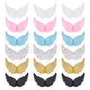 36Pcs 6 Colors Plastic Angel Wings Ornament, Craft Wings, for DIY Christmas Gift, Cake Decoration, Mixed Color, 80x50mm, 6pcs/color(DIY-AR0002-99B)