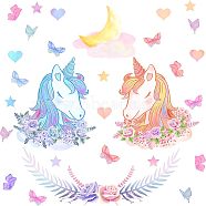 PVC Wall Stickers, for Wall Decoration, Unicorn Pattern, 400x1160mm(DIY-WH0228-366)