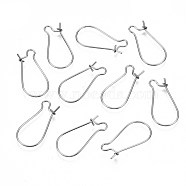304 Stainless Steel Hoop Earring Findings, Kidney Ear Wire, Rings, Stainless Steel Color, 23.5x11.5x0.6mm, Pin: 0.6mm(STAS-S117-008D-01)