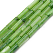 Natural Freshwater Shell Beads Strand, Dyed, Column, Lime Green, 9x3mm, Hole: 0.8mm, about 38pcs/strand, 16.93 inch(43cm)(SHEL-T017-40A)
