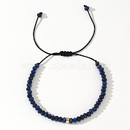 Adjustable Natural Sodalite Faceted Beaded Braided Bracelets for Men, 11 inch(28cm)(CW8575-1)