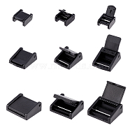 42Pcs 3 Style Plastic Cam Buckle, Webbing Strap Toggle Clip, Rectangle, Black, 18~29x14~32x8.5~13.5mm, 14pcs/style(KY-NB0001-47)