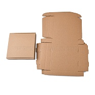 Kraft Paper Folding Box, Square, Cardboard box, Mailing Boxes, BurlyWood, 43x29x0.2cm, Finished Product: 17x17x3cm(CON-F007-A10)
