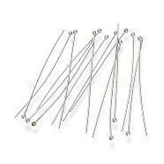 304 Stainless Steel Ball Head pins, Stainless Steel Color, 70x0.5mm, pin: 0.5mm(STAS-S066-70x0.5mm)