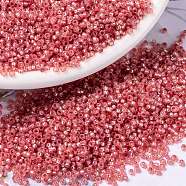 MIYUKI Round Rocailles Beads, Japanese Seed Beads, 15/0, (RR678) Silverlined Flame Red Opal, 1.5mm, Hole: 0.7mm, about 5555pcs/10g(X-SEED-G009-RR0678)