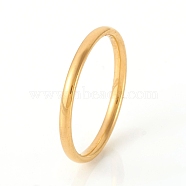 201 Stainless Steel Plain Band Rings, Golden, US Size 4(14.8mm), 1.5mm(RJEW-G107-1.5mm-4-G)