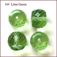 Imitation Austrian Crystal Beads, Grade AAA, Faceted, Drum, Lime Green, 11x9.5mm, Hole: 0.9~1mm(SWAR-F064-12x10mm-16)
