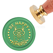 Brass Wax Seal Stamp with Handle, for DIY Scrapbooking, Alpaca Pattern, 3.5x1.18 inch(8.9x3cm)(AJEW-WH0184-0101)