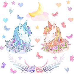 PVC Wall Stickers, for Wall Decoration, Unicorn Pattern, 400x1160mm(DIY-WH0228-366)