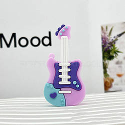 PVC Plastic Guitar Pendants, Blue Violet, 75x36mm(PW-WG9F2F7-03)