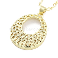 Brass Pendant Necklaces, Teardrop, Real 18K Gold Plated, 17.52 inch(445mm)(NJEW-B101-04G-01)