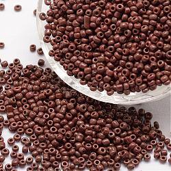 6/0 Glass Seed Beads, Grade A, Round, Opaque Colours, Coconut Brown, 3.6~4.0mm, Hole: 1.2mm, about 5000pcs/pound(SEED-J014-F6-46)