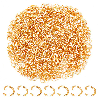 1000Pcs 304 Stainless Steel Open Jump Rings, Metal Connectors for DIY Jewelry Crafting and Keychain Accessories, Real 24K Gold Plated, 21 Gauge, 5x0.7mm