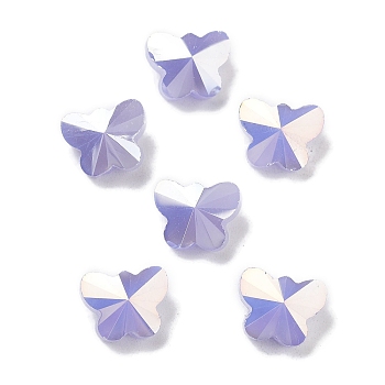 Electroplate Glass Beads, AB Color Plated, Butterfly, Faceted, Medium Purple, 8x10x6mm, Hole: 1mm, 100pcs/set