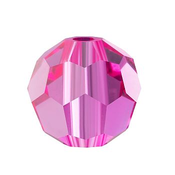 Preciosa&reg Crystal Beads, Czech Crystal, 451 19 602 Round, 70350 Fuchsia, 4mm, Hole: 1mm