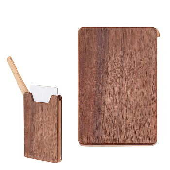 Wood Business Card Packing Magnetic Boxes, Rectangle, Coconut Brown, 11x7.2x1.2cm
