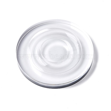 Flat Round Transparent Acrylic Single Bracelet/Bangle Display Tray(BDIS-I003-01D)-2