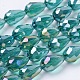 Chapelets de perles en verre galvanoplastique(X-EGLA-D015-15x10mm-26)-3