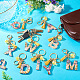 Alloy Resin Polygon Keychains(KEYC-TADJ0002-03G-A)-4