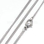 Non-Tarnish 304 Stainless Steel Curb Chain Necklaces, with Lobster Claw Clasps, Stainless Steel Color, 19.2 inch(49cm)(STAS-P101-17P)