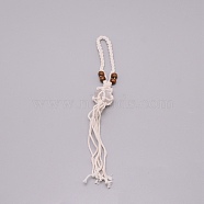 Irregular Gemstone Hanging Pendant Decoration, with Cotton Cord & Wood Beads, for Car Interior Ornament Accessories, 300~340mm(HJEW-TAC0001-10B)