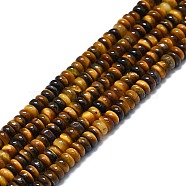 Natural Tiger Eye Beads Strands, Disc, 4x1.5~2mm, Hole: 0.5mm, about 96pcs/strand, 15.55''(39.5cm)(G-K245-B12-01)