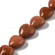 Synthetic Goldstone Beads Strands, Heart, 15x16x7.5mm, Hole: 1mm, about 12pcs/strand, 6.97''~7.09''(17.7~18cm)(G-K335-01A)