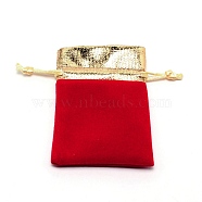Rectangle Velvet Jewelry Pouches Bags, Gift Bag, Red, 10x7x0.3cm(TP-WH0012-01A-01)