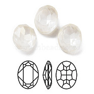 K9 Glass Rhinestone Cabochons, Point Back & Back Plated, Faceted, Oval, Crystal, 14x10x5.5mm(RGLA-M016-D02-002DE)