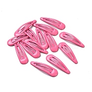 Spray Painted Iron Snap Hair Clips, with Enamel, Hot Pink, 46.5x13mm(X-OHAR-S195-16H)