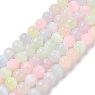 Macaron Color Natural Selenite Beads Strands, Dyed, Round, Mixed Color, 6mm, Hole: 1mm, about 65pcs/strand, 15.35''(39cm)(G-Q162-A01-02A-02)