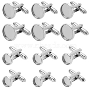 16Pcs 4 Styles 304 Stainless Steel Cuff Button, Cufflink Findings for Apparel Accessories, Stainless Steel Color, 19~25.5x10~16mm, 4pcs/style(STAS-SC0008-91)