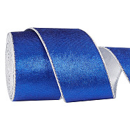 10 Yards Single Face Velvet Ribbon, for Bowknot Making, Party Decoration, Medium Blue, 2-1/2 inch(63mm), about 10.00 Yards(9.14m)/Roll(SRIB-WH0011-144)