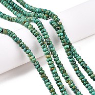 Natural Sesame Jasper Beads Strands, Dyed, Rondelle, Turquoise, 4~5x2.5mm, Hole: 0.8mm, about 160pcs/strand, 16.14''(41cm)(G-S366-144-1)